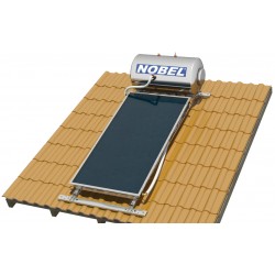 Ηλιακός θερμοσίφωνας NOBEL Classic  120lt/2τμ - Inox - Επιλεκτικός - Τριπλής Ενέργειας - Βάση Κεραμοσκεπής